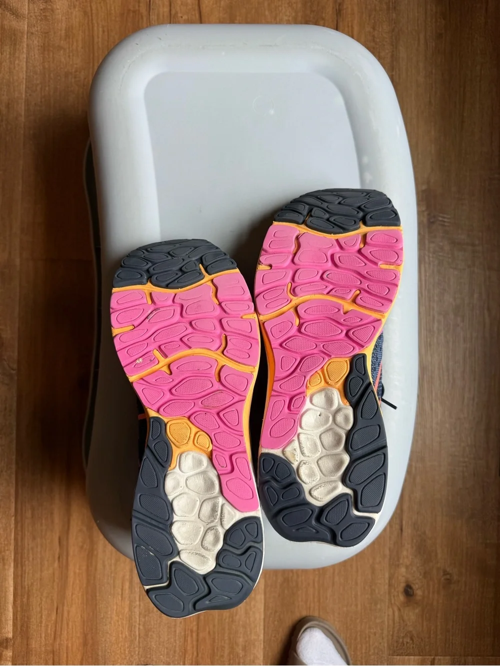 New Balance Women's Navy Pink Yellow Athletic Shoes
